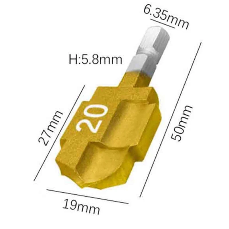 A23T Hex 1/4 Inch PPR Lifting Stepped Drill Bits 20/25/32mm Titanium Plated Water Pipe Expansion Puncher Bit Set