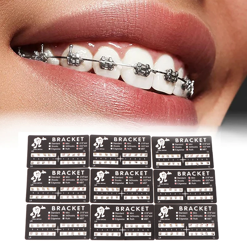 20Pcs Dental Brackets Orthodontic Brace Metal Mini Standard Dentist Bracket Roth MBT 022 Slot Hooks 345