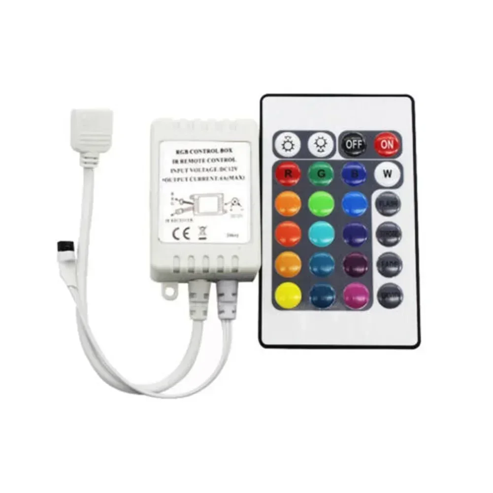 Imagem -03 - Caixa de Controle Rgb para Luz de Tira Led 24 Teclas Controle Remoto ir Unidade de Controle de Tira Led Controle Remoto Cr2025 Peças de Luz Doméstica