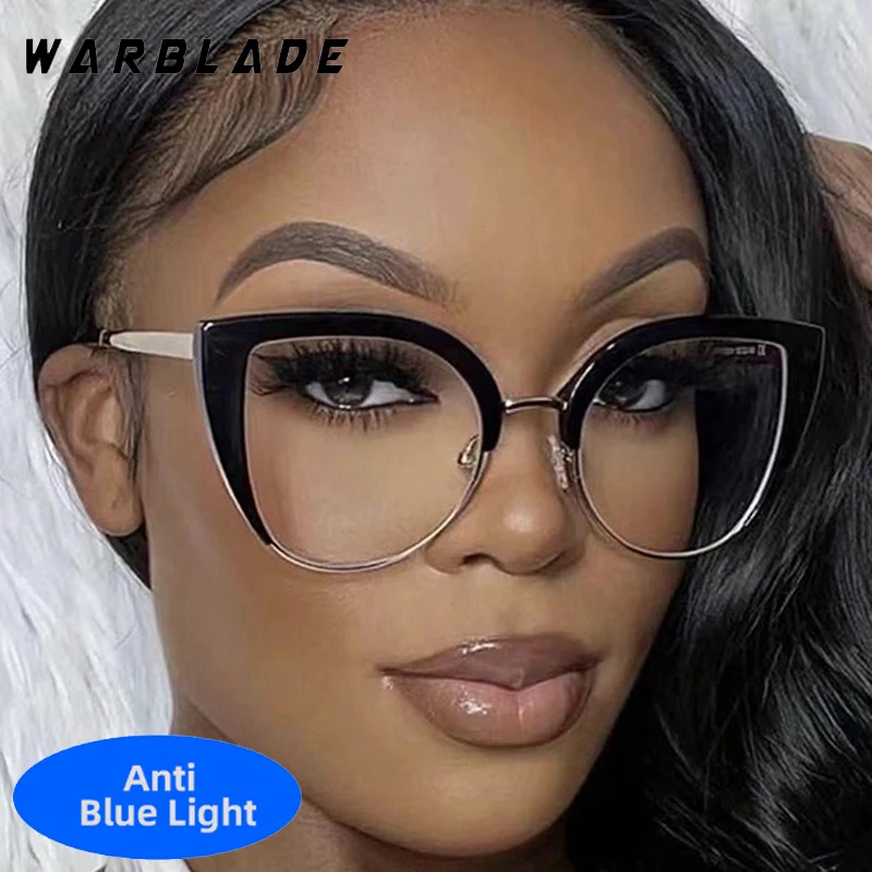 

Vintage Cat Eye Metal Leg Women Trendy Optical Eyewear Retro Brand Men Computer For Office Work Anti-Blue Light Glasses Lentes