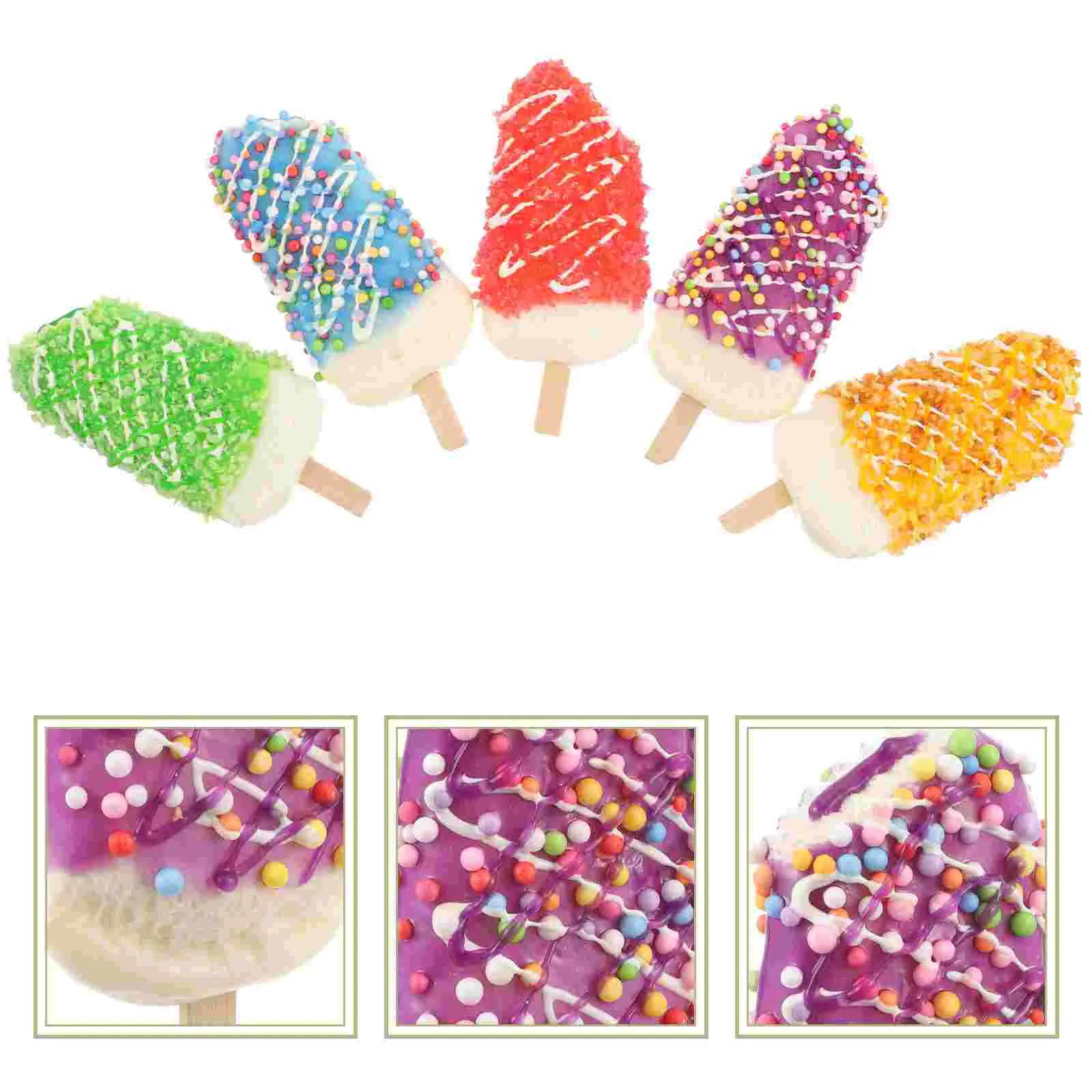 

Simulated Ice Cream Props Fake Figurines Shop Displaying Lifelike Decorations Layout Scene Model