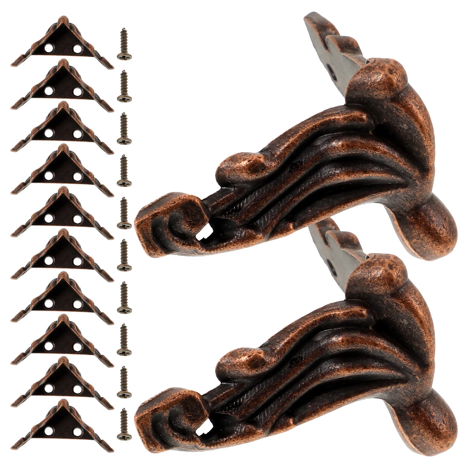 20 قطعة أرجل قطع الأثاث أقدام الزخرفية سبائك الزنك 27x16 مللي متر ل أريكة كرسي الجدول حامل ليلي تعديل الارتفاع أحمر داكن قوي