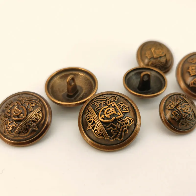 

Bronze Colored Carved Metal Buttons Windbreaker Jacket Suit Sewing Accessories Sewing Buttons Wholesale DIY Craft Handmad 6pcs