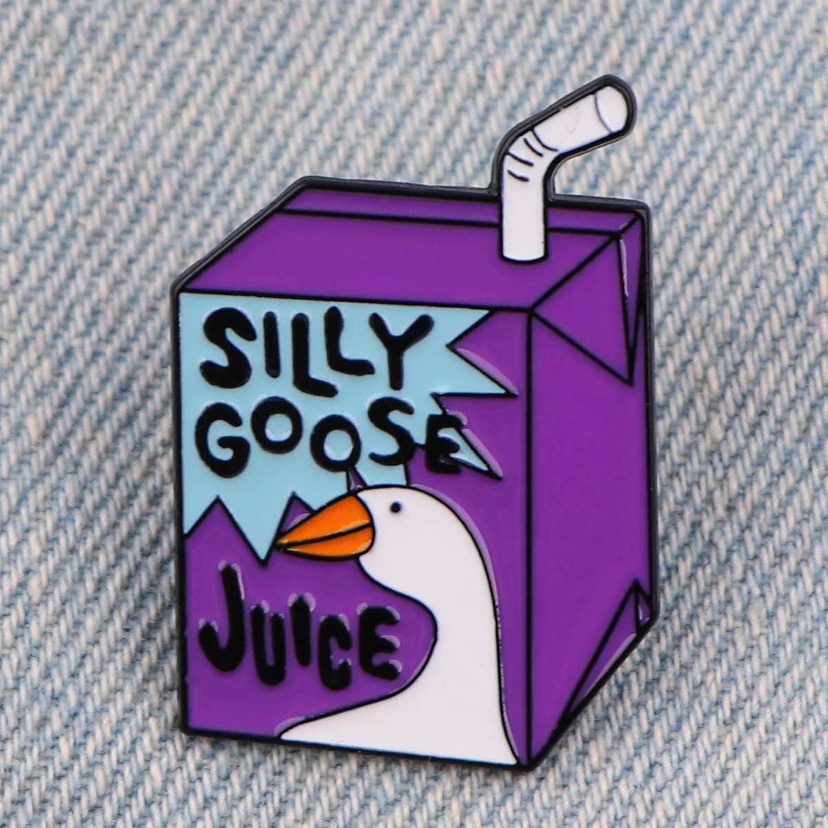 Silly Goose Juice Badges on Backpack Enamel Pin Brooches for Women Lapel Pins Cosplay Accessories Funny Jewelry Gift Toys