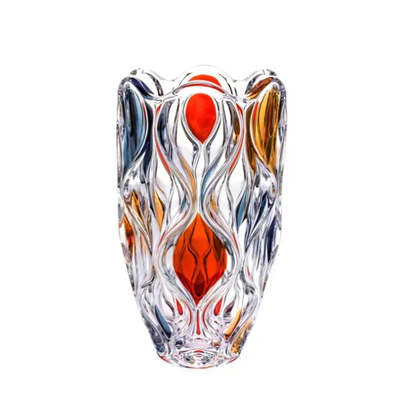 Crystal glass ocean Phnom Penh vase hand-painted gold living room decorative vase ornament