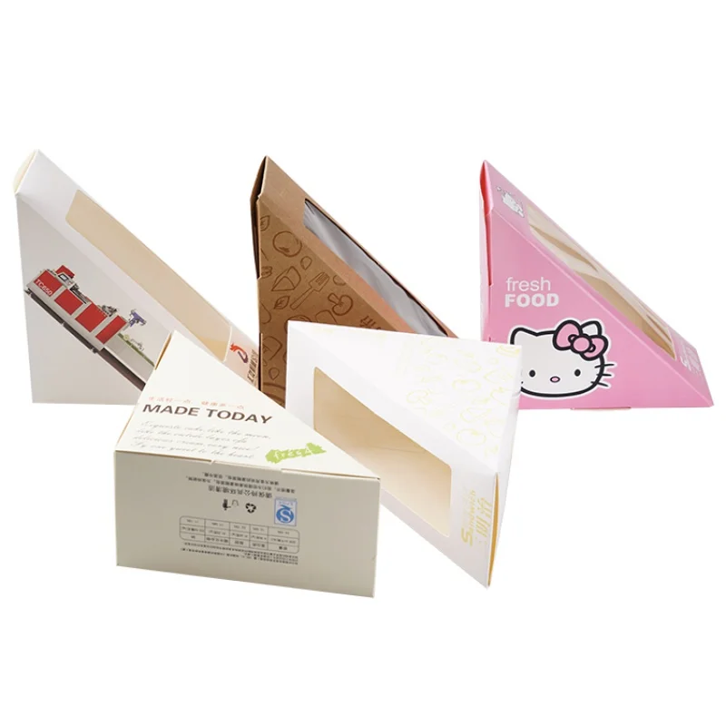 

Customized productOne-cake box sandwich cheese pizza slice box baked packaging kraft paper carton with windo