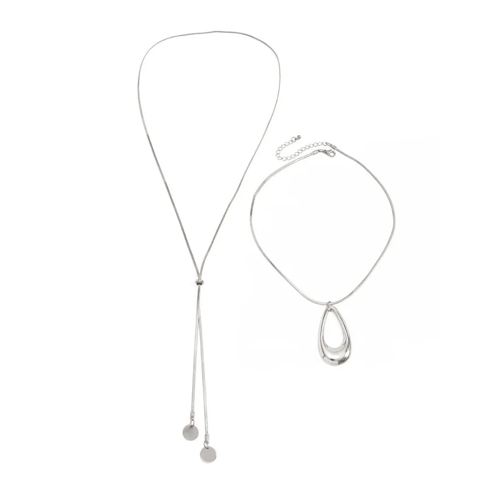 Fashion Teardrop Hollow Layer Necklace Snake Chain Y Shape Y Chain Geometric Form Pull Adjust Neck Collar Daily Commute