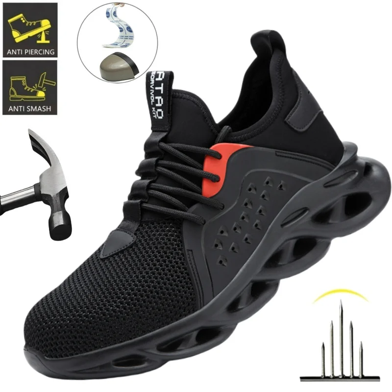 

Рабочие кроссовки, обувь со стальным носком, мужская защитная обувь, устойчивая к проколам рабочая складская обувь, ботинки, неразрушимая защитная обувь