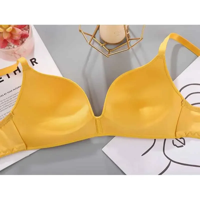 Women Seamless Bra Sexy No Wire Push Up Underwear Girls Students Breathable Thin Bras Female\'s Bra Breathable Gathered