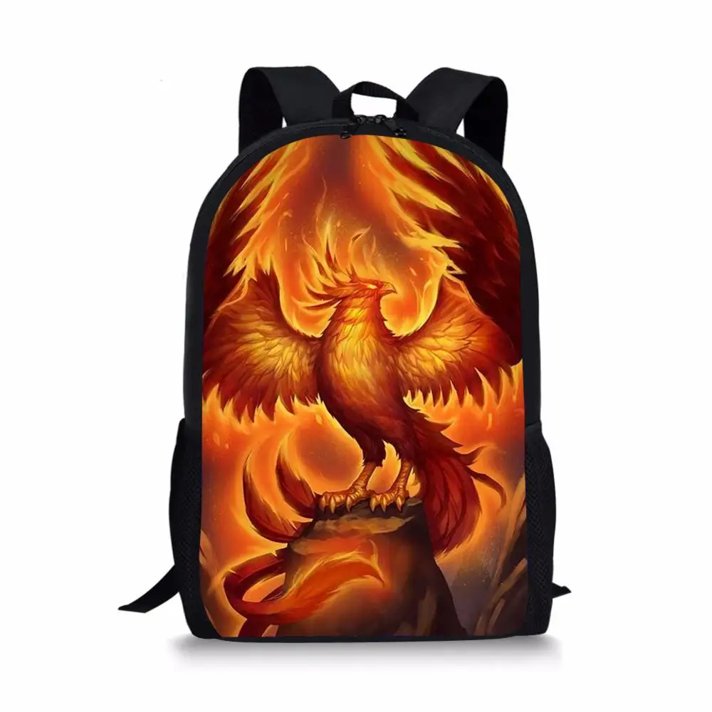 2025 Kids Backpack Cute Fire Phoenix 3D Print Fashion School Bag for Boys Girls Back Pack Book Bags Bookbag Rucksack for Female