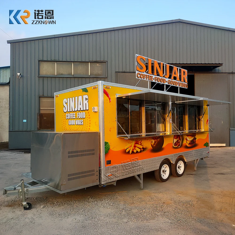 

Mobile Coffee Pizza Food Trailer Portable Ice Cream Truck Concession Hamburgers Snack BBQ Food Truck Fully Equipped