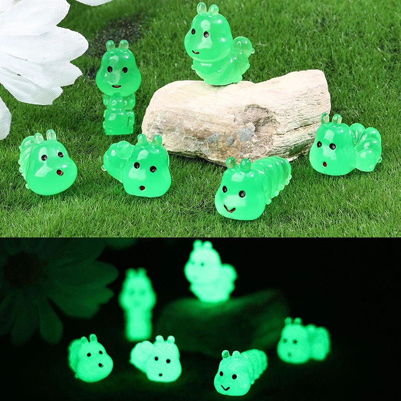 1 Pc Cartoon Glow-in-the-Dark Caterpillar Ornament Miniature Garden Landscape Car Decorations Decorative Ornament