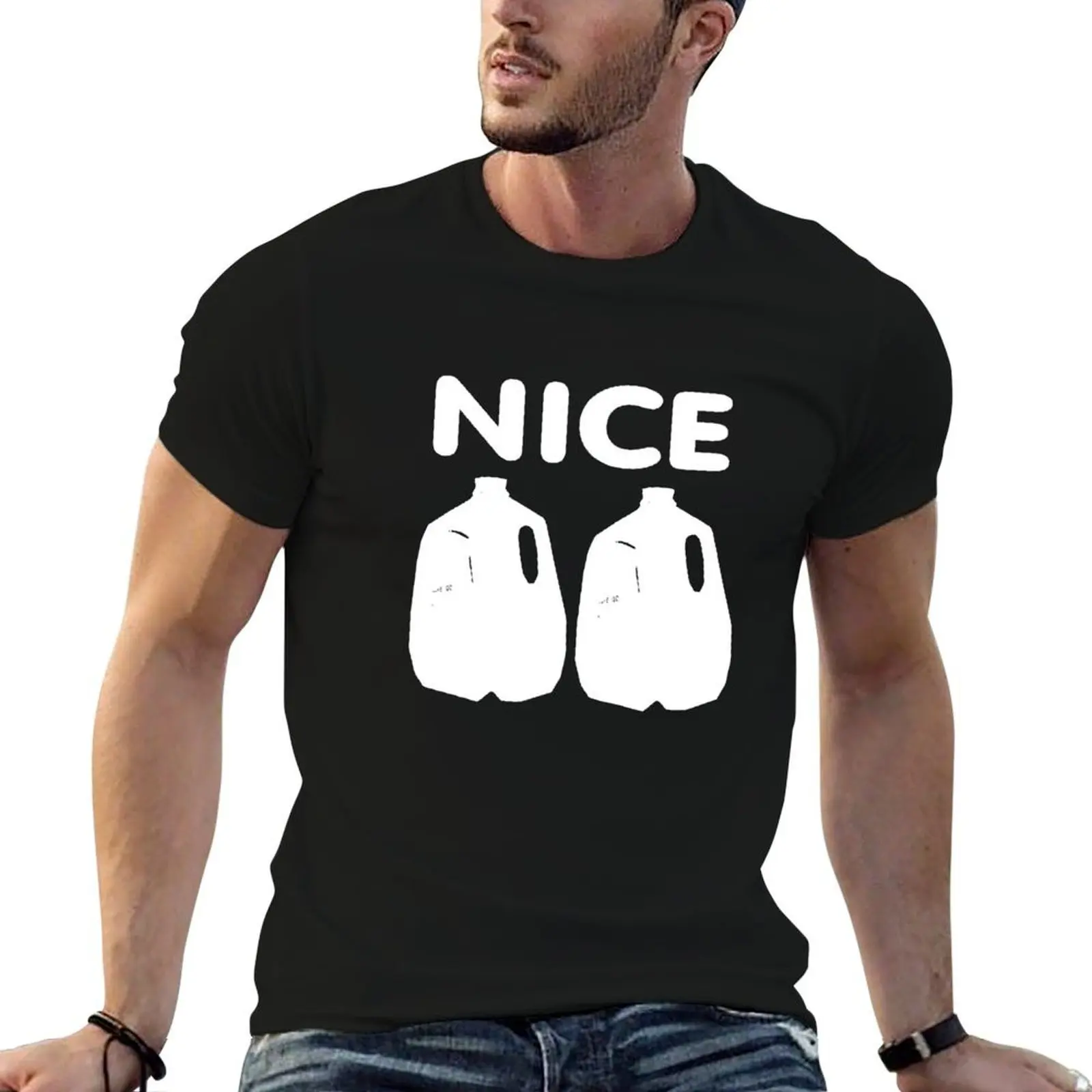 

Nice Jugs T-Shirt anime tshirt t shirts for man cotton soft T-Shirt