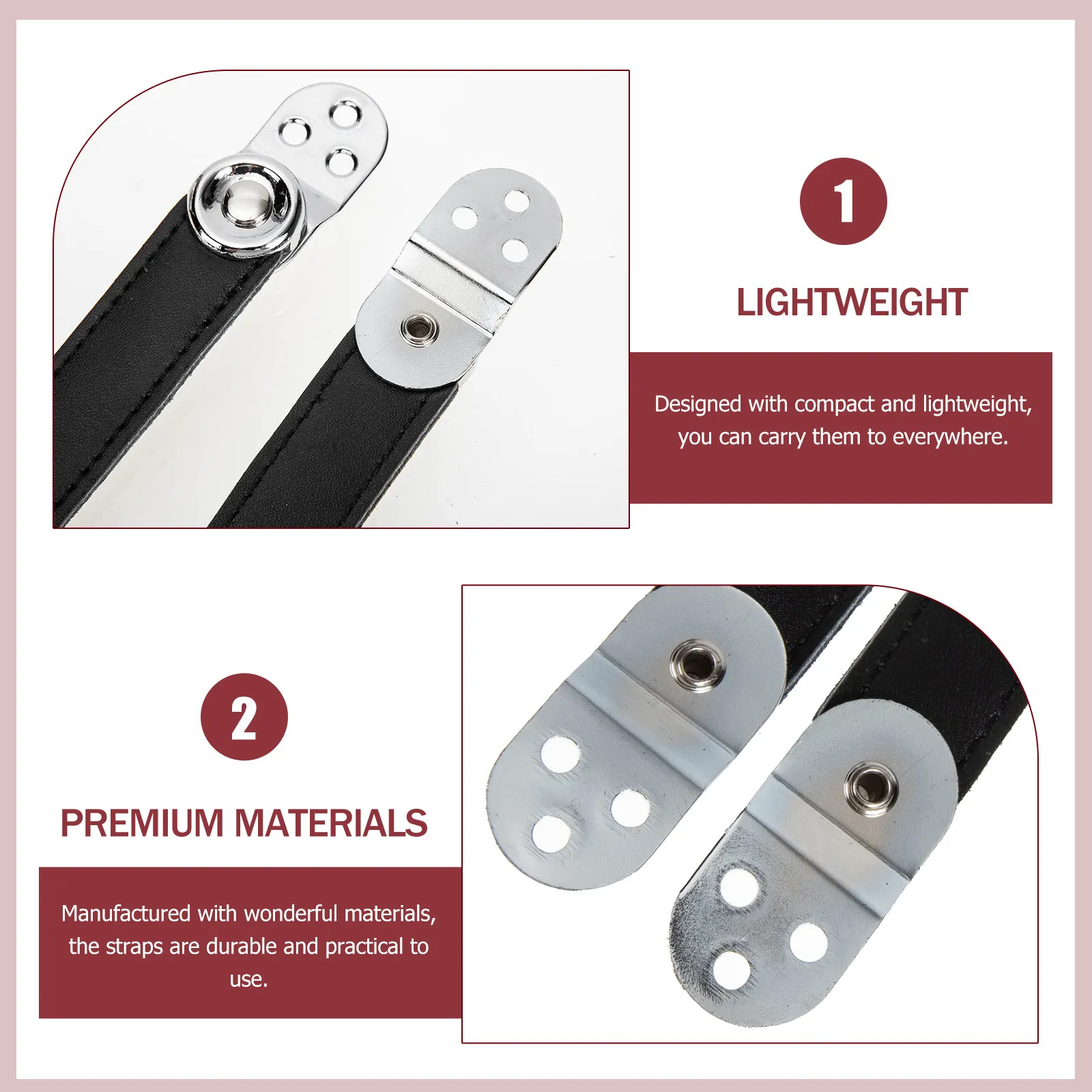 1Set Metal Bellows Buckle Universal Double-Layer Cowhide Strap Comfortable Thickened Wear-Resistant Accordion Parts Accessories