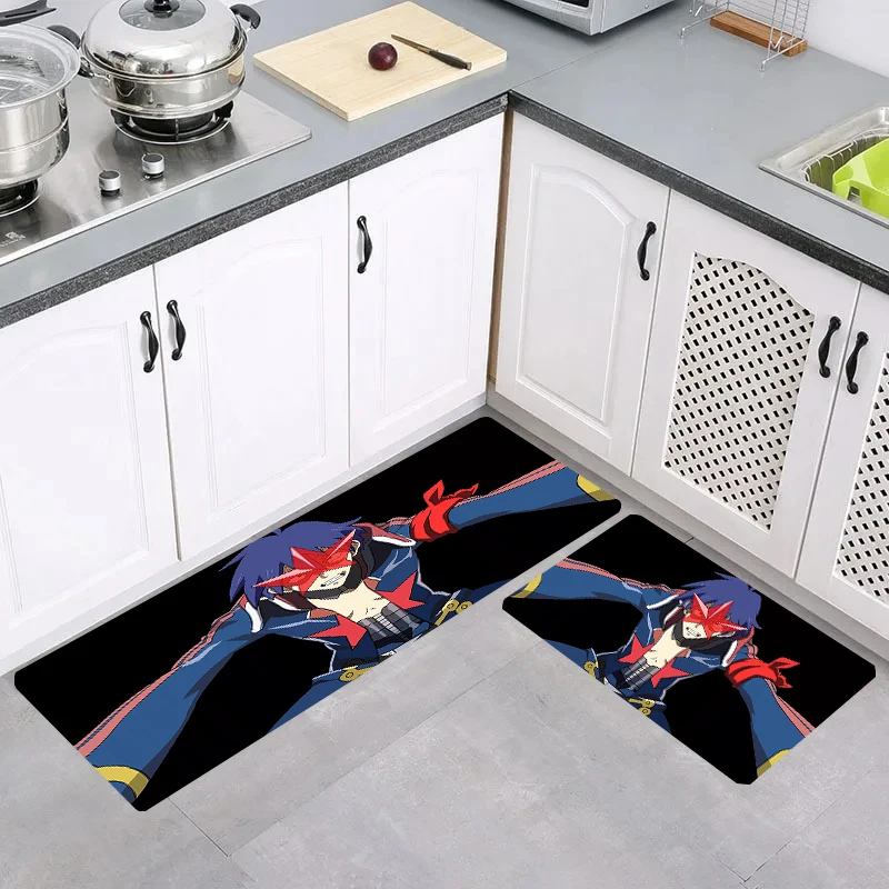 Home Anime Tengen Toppa Kitchen Rug Room Mats Floor Mat Carpets Carpet Entrance of House Rugs Balcony Foot Doormat Door Bathroom