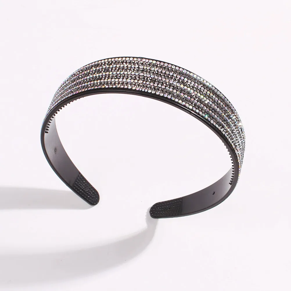 1Pcs Full Diamond Effect Headband Toothed Anti-Slip Wedding Hair Hoop for Women Brides Crystal Hairband Party Accessory