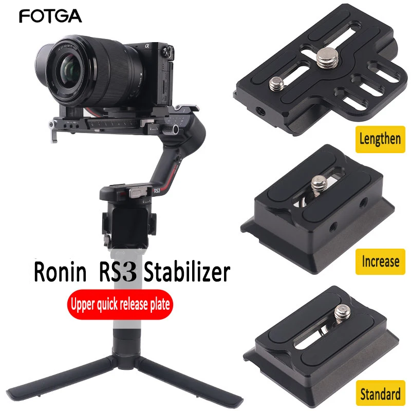 FOTGA Tripod plate quick release plate small camera plate quick clamp PU plate for DJI Ronin RS3 RS4/RS4 PRO camera tripod head