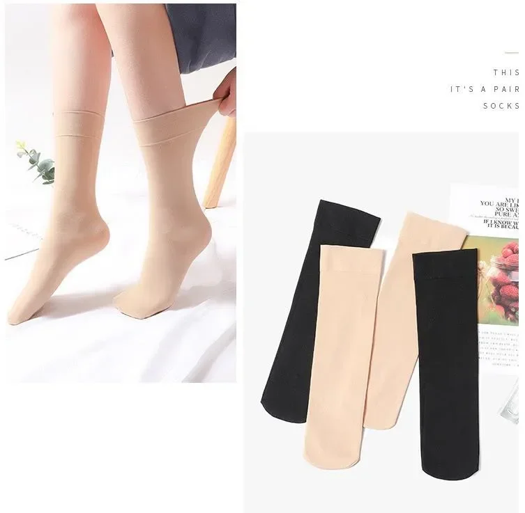 10/20 Paar solide, bequeme Damensocken mit Rundhalsausschnitt, atmungsaktiv, Mittelrohr, weich, Damenstrümpfe und Strumpfwaren für den Alltag – Detail 4