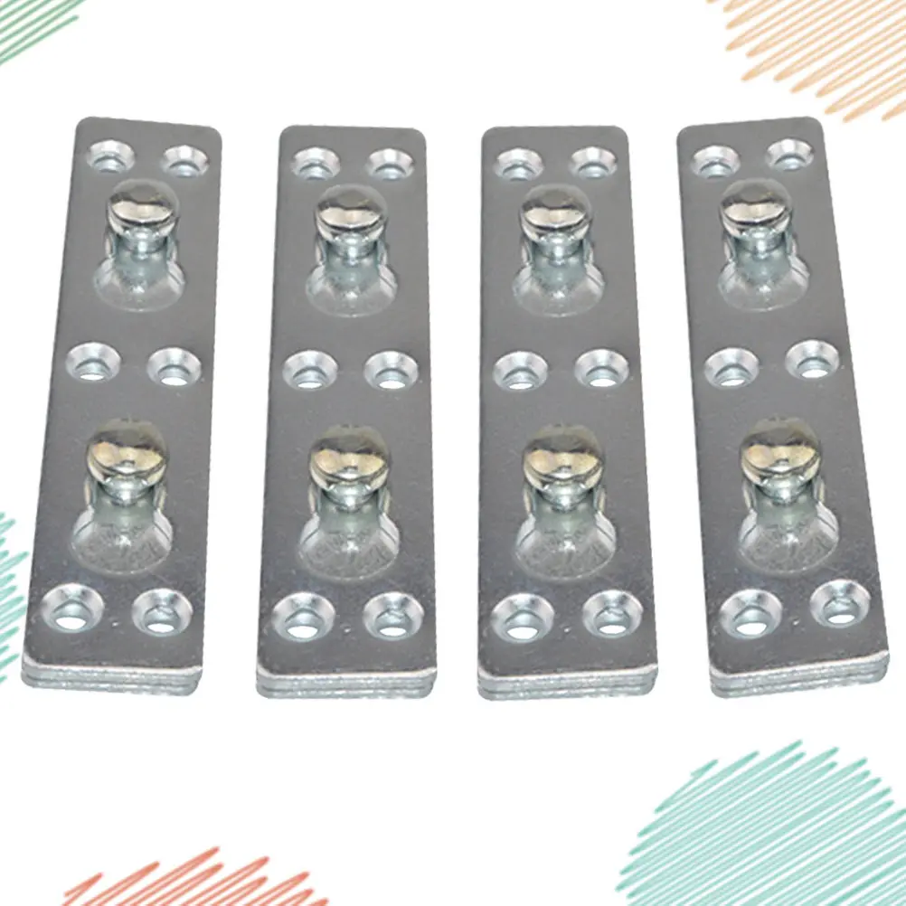 1 Set 4pcs Bed Hinge Bed Bolt Thicken Bed Gemel Connecting Hinge Accessories (Silver)