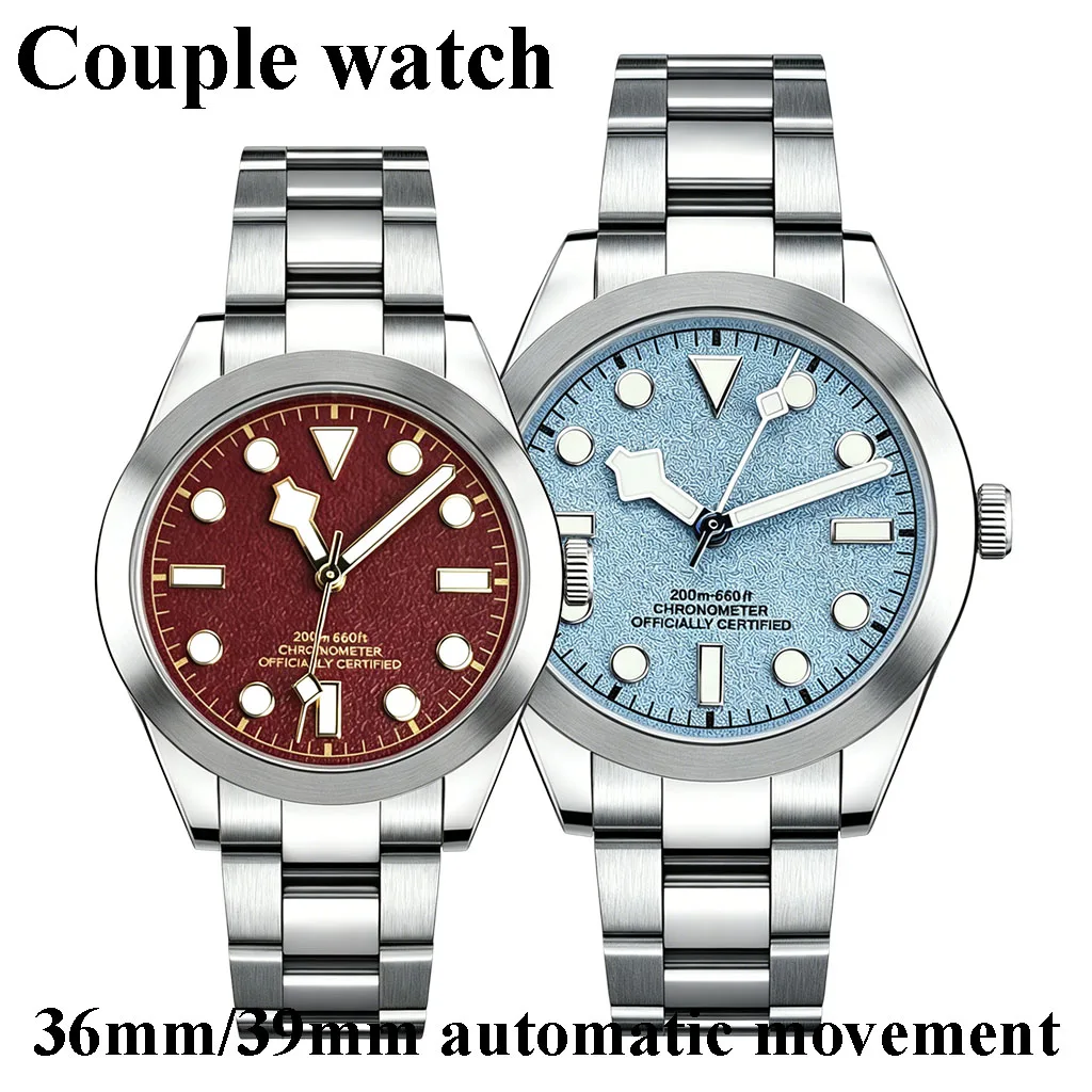 

Couple Automatic Mechanical Watch Luminous Waterproof Lover Wristwatch Men Women Luxury Business Dress Couple Watches Gift Set