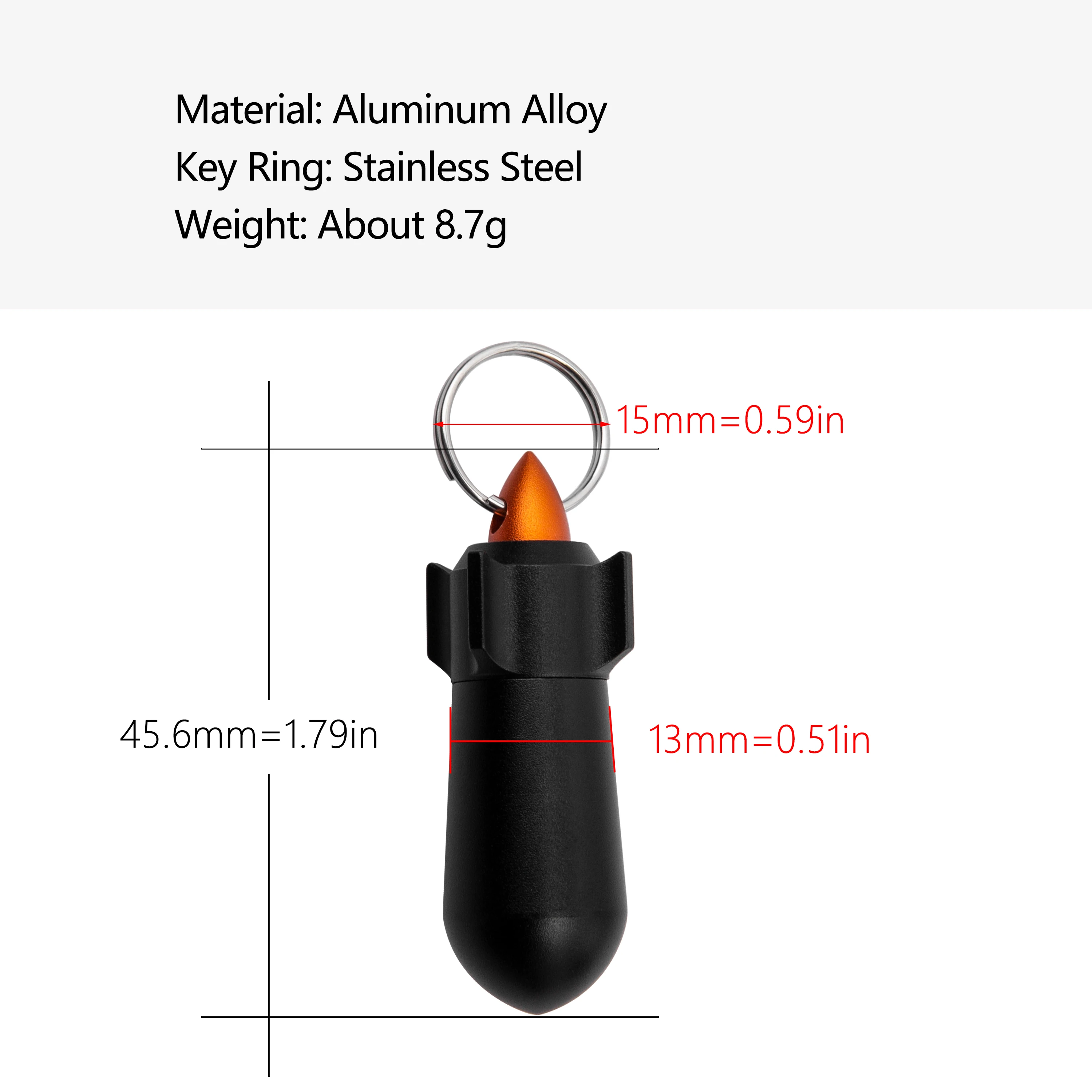 Aluminum Alloy Sealed Bottle Small Rocket Emergency Medicine Storage Tool With Rubber Ring Outdoor Portable