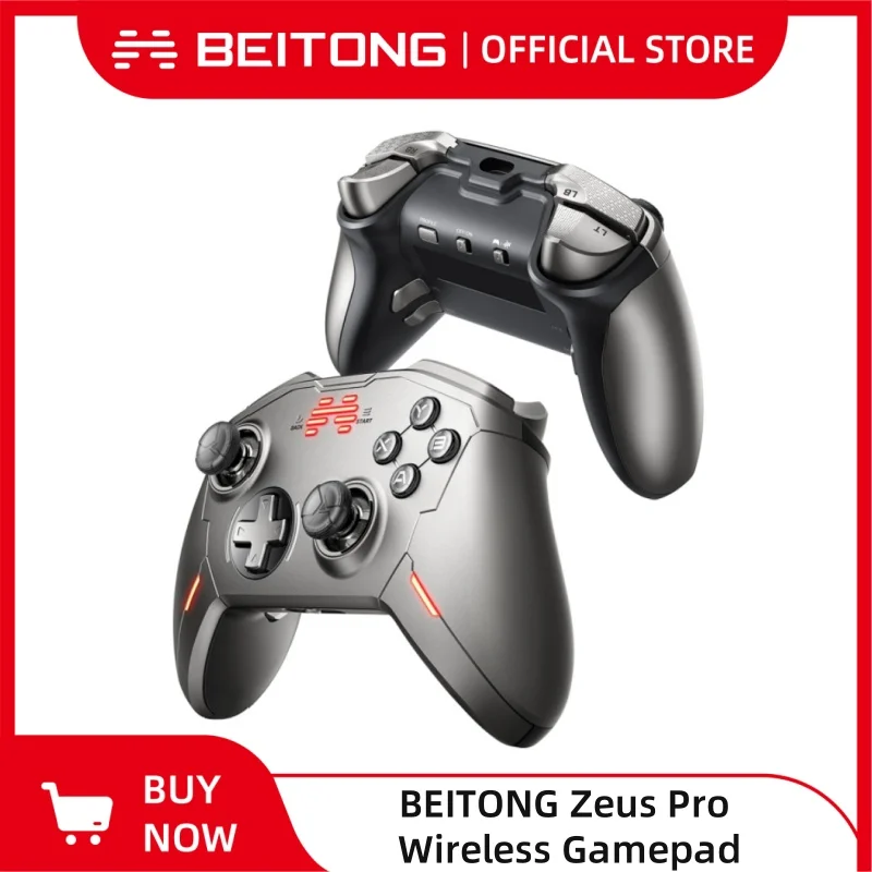 

BEITONG Zeus Pro Wireless Game Controller Hall Effect Joystick Trigger for PC/Switch/Tesla Mechanical Button Audio Jack Gamepad