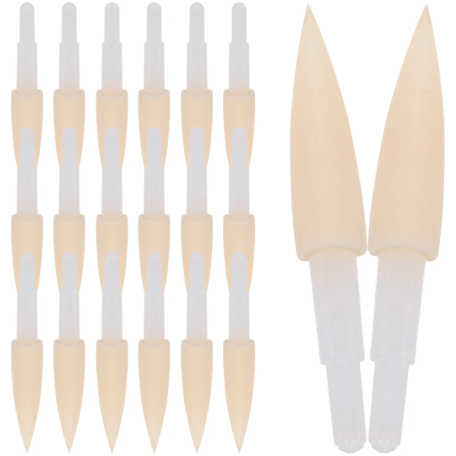 20 Pcs Sponge Pen Tip Replacement Soft Bristle Heads Calligraphy Writing Accessories White Tips