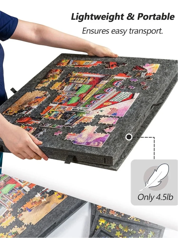 1 Set 6-in-1 Dekoratives Puzzlebrett - Neigbares Filz-Puzzlebrett mit 6 Schubladen, Tragbarer Rutschfester Organizer, Fasst 1000 Teile für Heimdekoration & Lernmaterialien