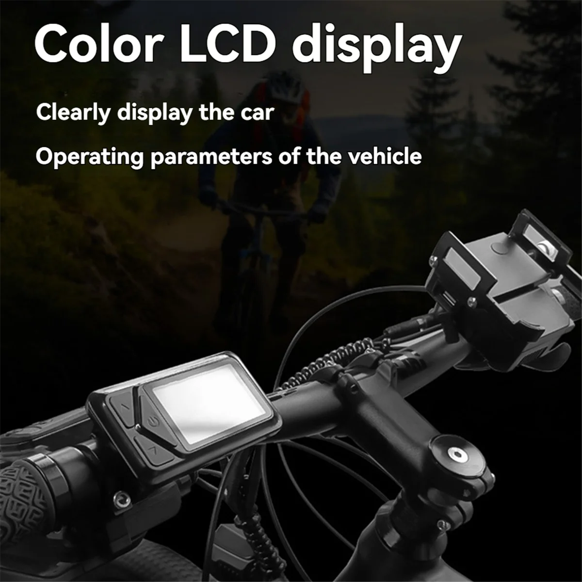 Nowy wyświetlacz do e-bike'a 36V 48V 60V E-03N LCD 5-pinowy wyświetlacz LCD do hulajnogi elektrycznej, inteligentny kolorowy wyświetlacz LCD z wtyczką SM