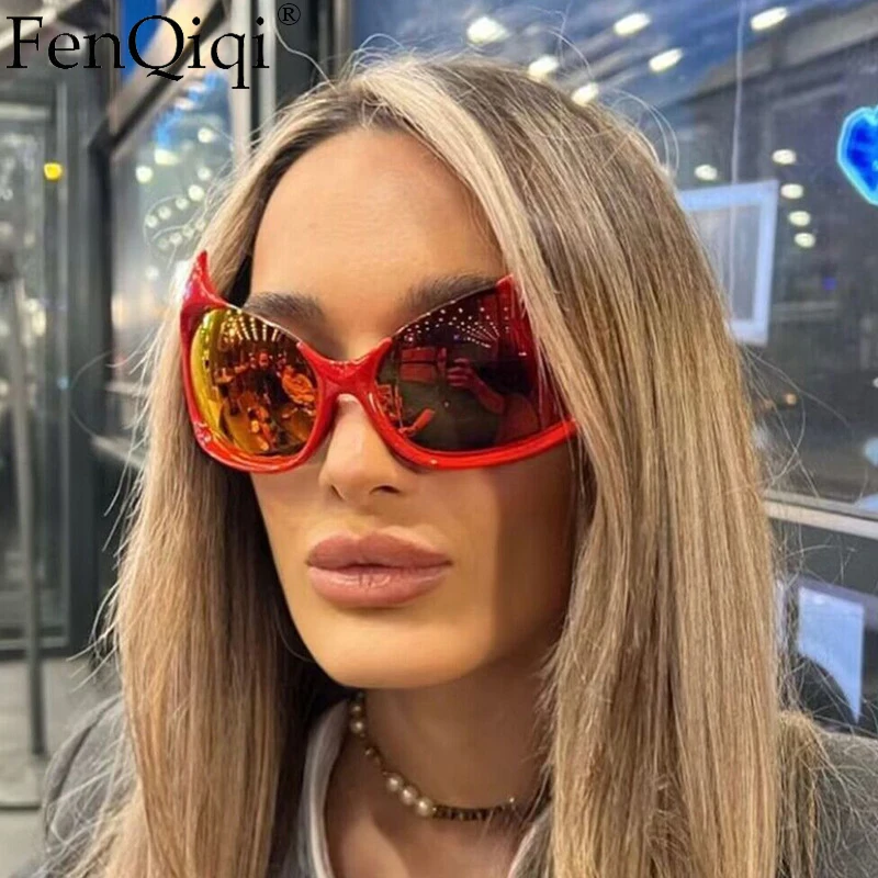 Trendy Oversized Cat Eyes Sunglasses Women 2023 Luxury New Fashion Y2K Devil Sun Glasses Sunglass For Mens Oculos DeSol Feminino