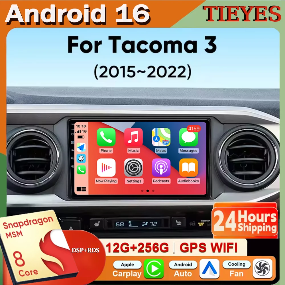 Android 16 For Toyota Tacoma N300 2015 - 2021 Car Radio Stereo GPS Navigation Multimedia Player Wireless CarPlay Android Auto 4G