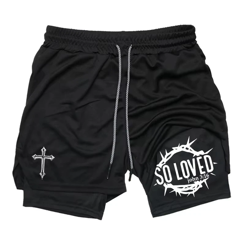 Workout Harajuku Jogging Double Deck  2-in-1 Sports Running Shorts Men's Fast Drying Gym Performance Breathable High Elasticity
