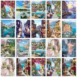 AZQSD Diamond Painting City Street Landscape Home Decor Rhinestones Diy Gift Embroidery Sale  House 30x40cm Full Kits Art