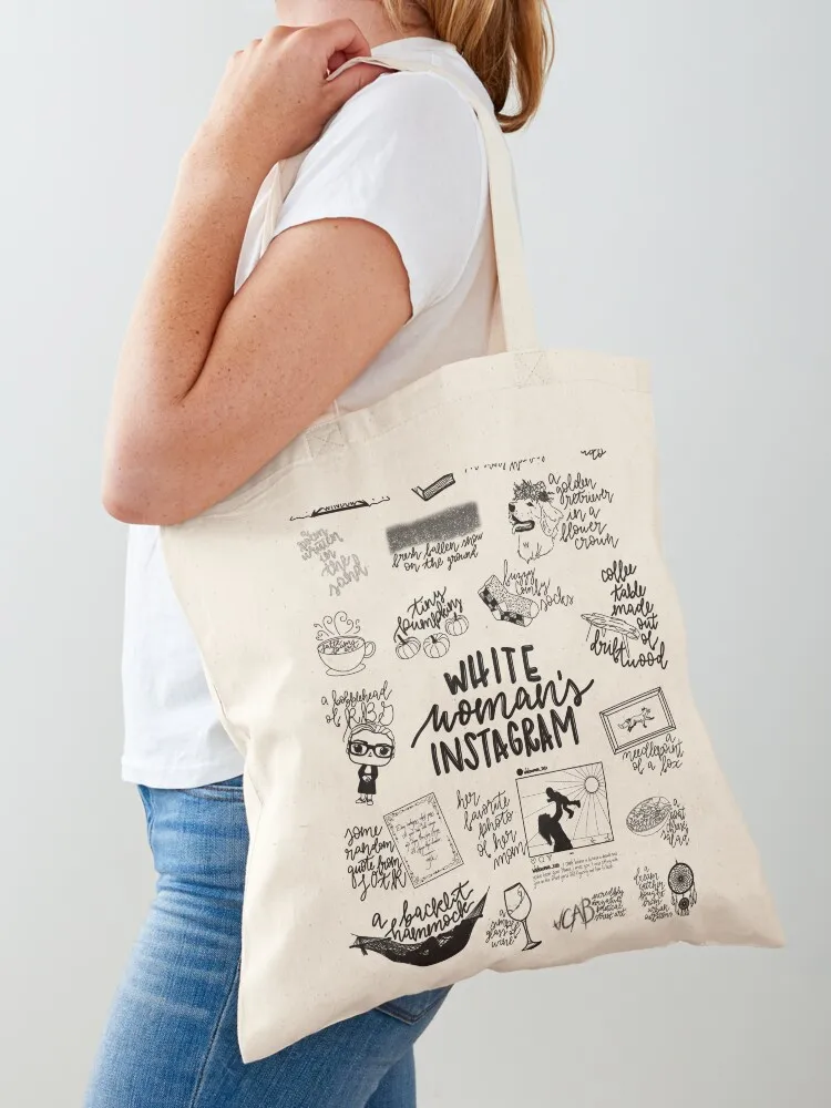 White Woman's Instagram Tote Bag Custom bag shoping bag Gift