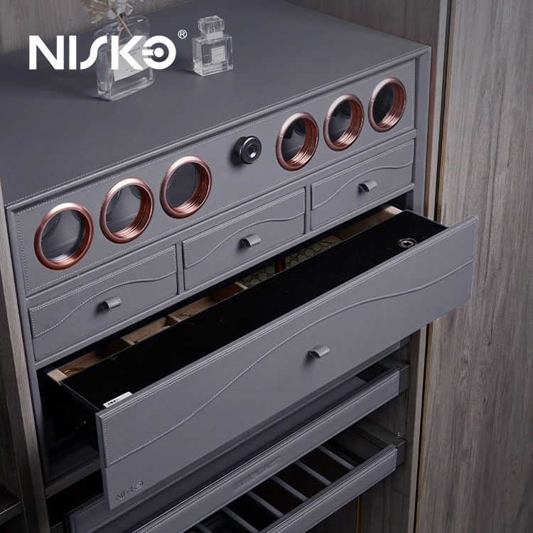 High Quality Watch Winder Safe Box Leather Box Wardrobe Hardware Accessory Closet Organizer