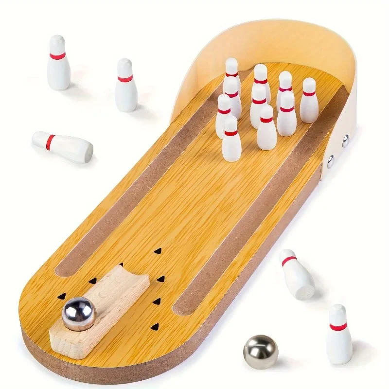 Tabletop Mini Bowling Game Set with 10 Pins Portable Tabletop Bowling Game Set for Puzzle Parent Child Games Children's Gifts