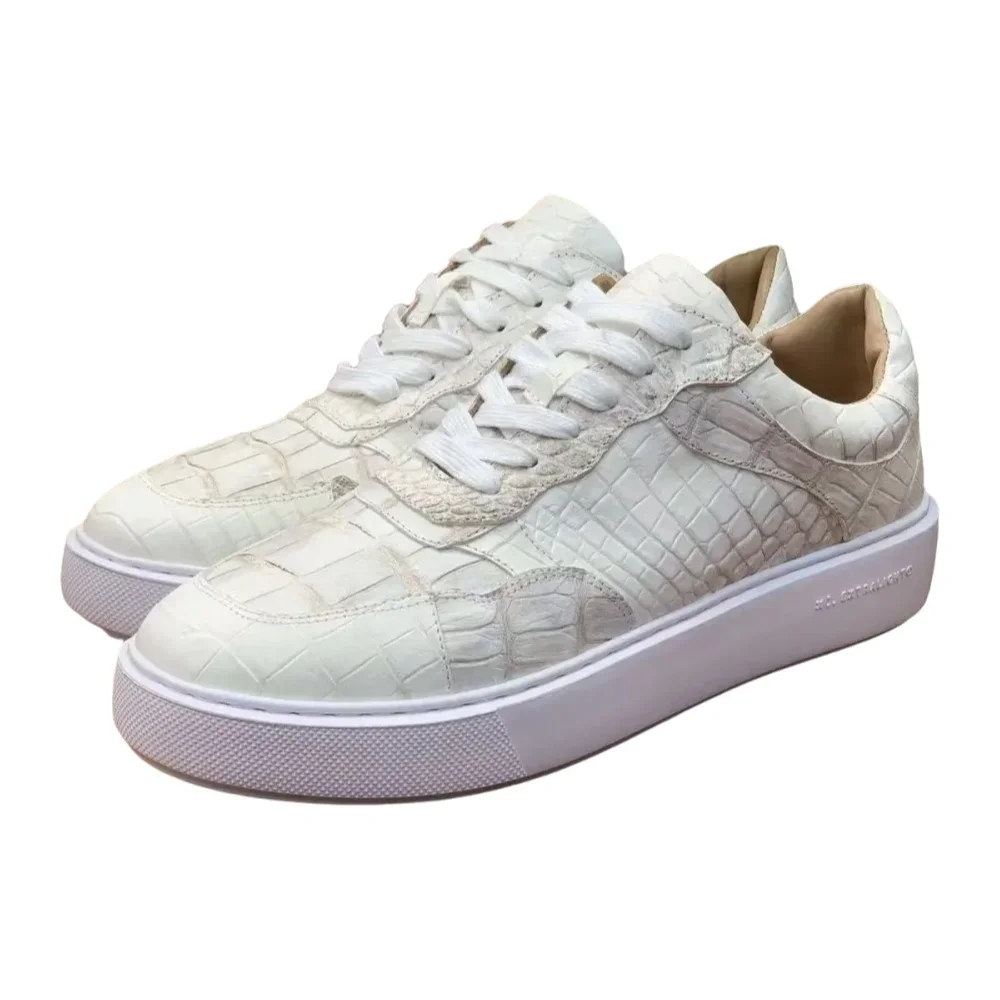 2025 new arrival Fashion Crocodile Skin causal shoes men,male Genuine leather Sneakers pdd735