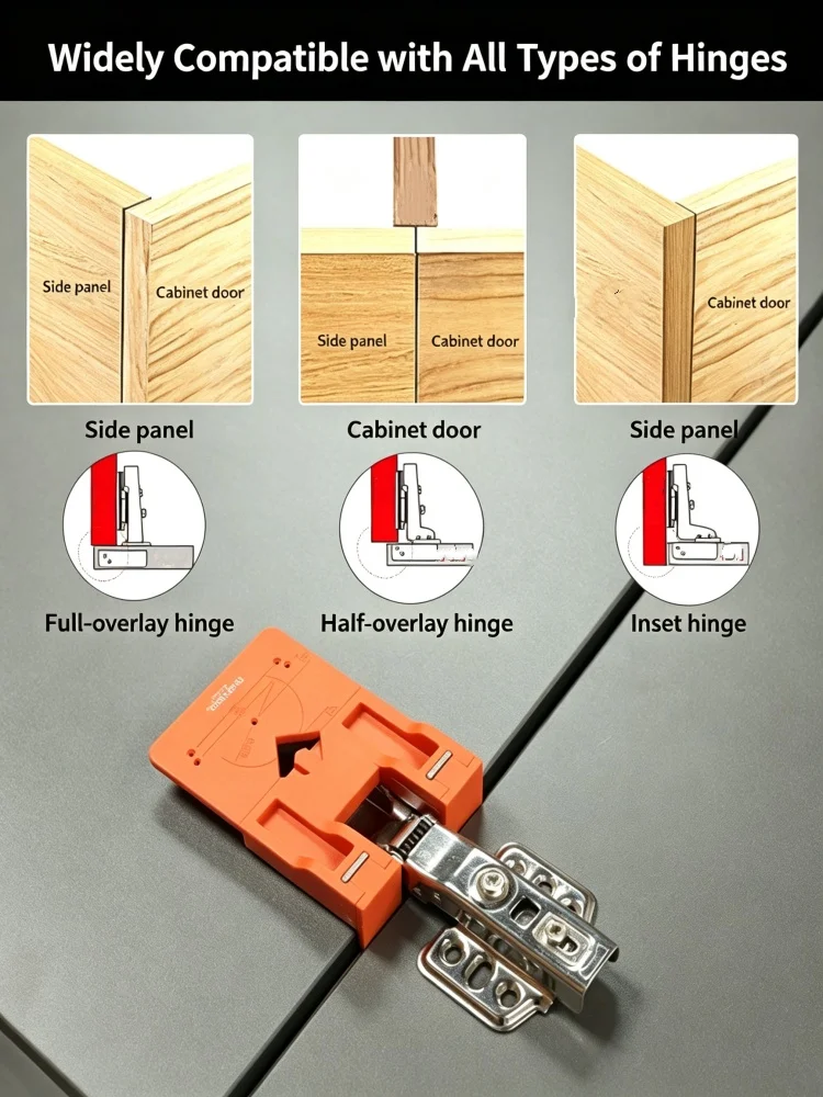 JUSTINLAU Magnetische Befestigungsplatte Schranktür-Scharnier-Installationsfixator Tragbarer Montage-Hilfsorter Holzbearbeitungswerkzeug – Detail 9