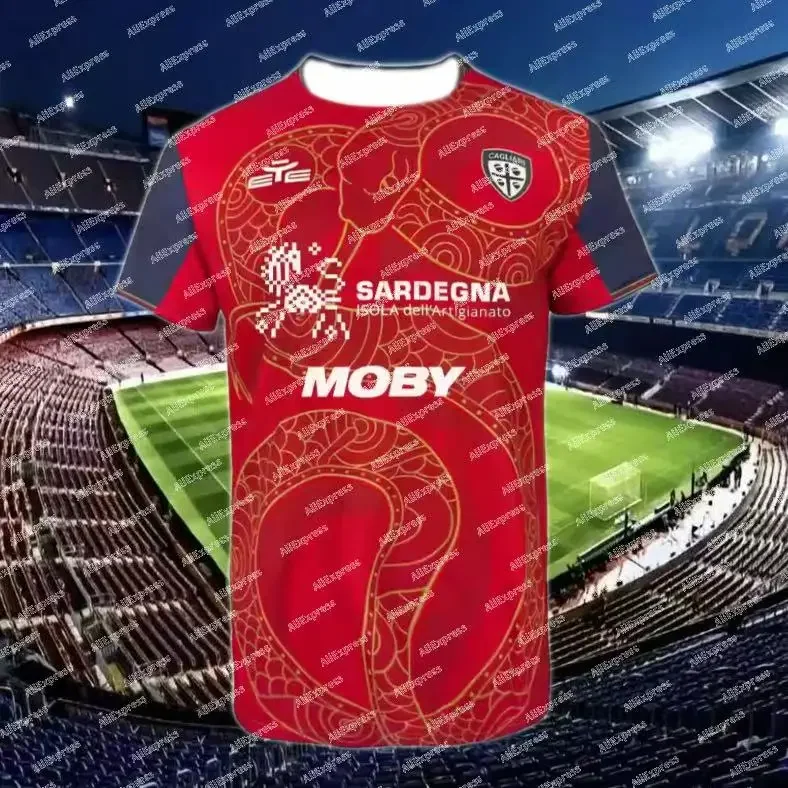 

Eyesport Cagliari 2025 China Special Edition Jersey 3D Printed Breathable and Quick-drying Sports T-shirt for Men in Summer