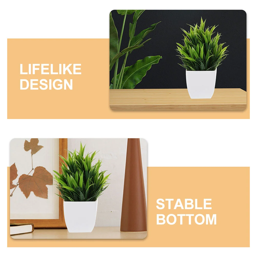 Artificial Potted Plant Decor Plants Indoor Emulated Small for Shelves Bathroom