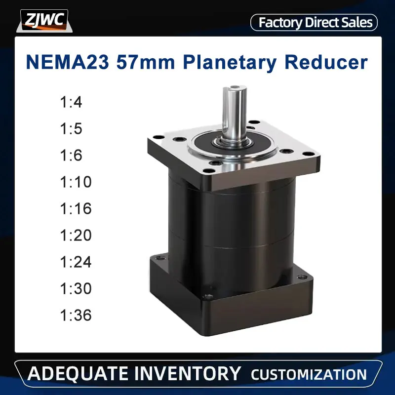 1pc PX57 PX60 Planetary Reducer Ratio 4/5/6/10/16/20/24/30/36 Gear Reducer Gearbox For Nema23 nema24 Stepping Servo Motor