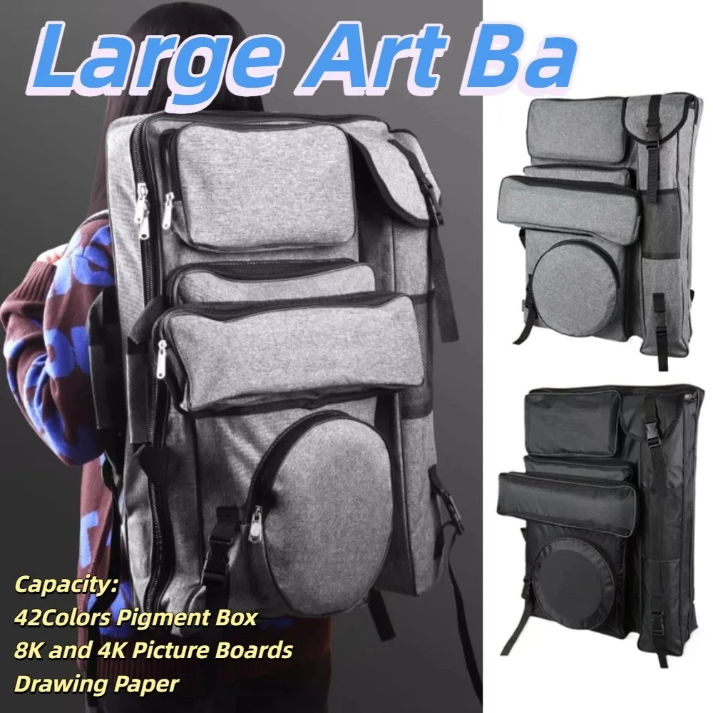 Simple Canvas Sketching Tools Art Bag Large Capacity Durable Sketch Storage Bag Waterproof Artist Canvas Backpack Students