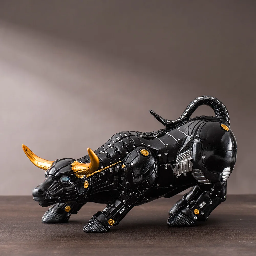

Mechanical Bull Decor‌ - Resin Wall Street Statue, Perfect for Office & Desk