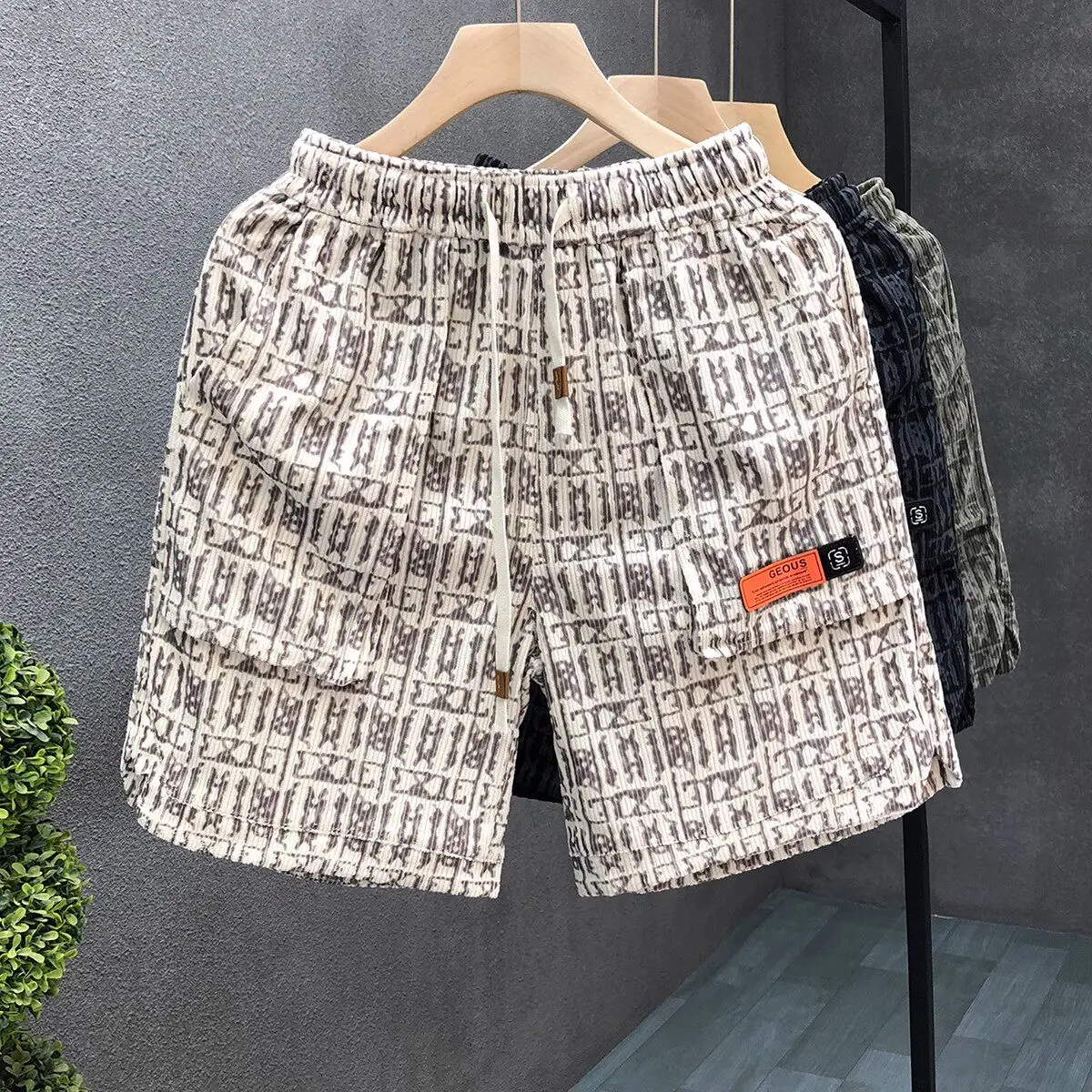 

Мужские летние баскетбольные шорты в американском стиле, длиной четыре пятых, для пляжного спорта, свободного кроя, прямые, повседневные