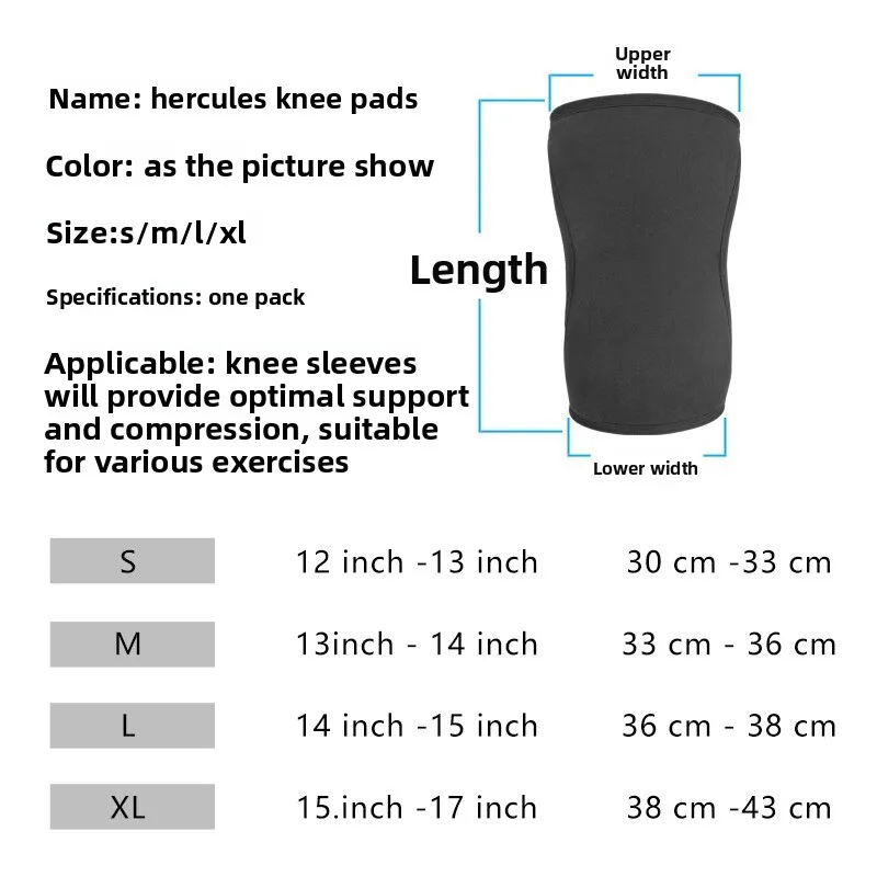 7mm Neoprene Compression Knee Sleeves Silicone Anti-Slip Support Weightlifting Squat Fitness Strength Training