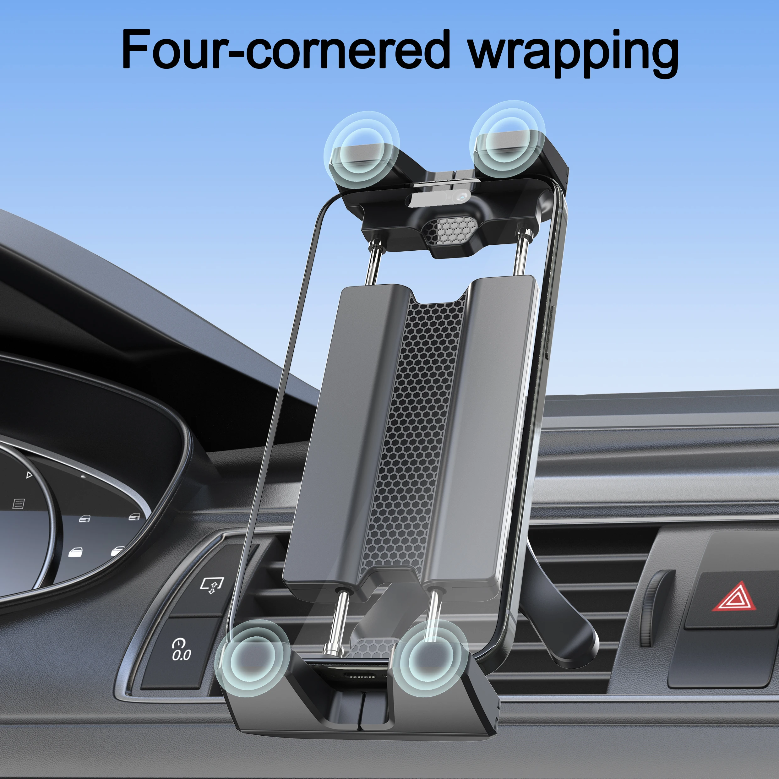 LRBH Universeller Auto-Lüftungshalter für Tablets und GPS-Geräte, passend für 7"-12,9" iPad Pro/Mini/Air 2, Galaxy Tab & 4"-7" faltbare/gerade Handys. – Detail 11