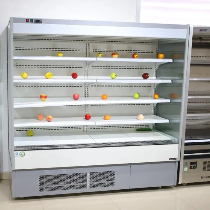 Commercial Display Freezer Supermarket Multideck Open Chiller Air Curtain Refrigerator for Milk Vegetable Fruits
