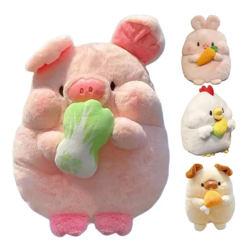 Juguete de peluche de perro gordito para niños, muñeco de conejo, perro, pollo, almohada, lindo cachorro, pierna de pollo, regalos