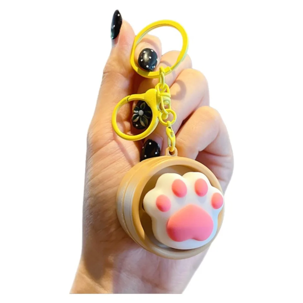 Light-up Press Keyboard Keychain Mini Cartoon Button Clicker Keyring Rotational Sound Generation Relaxed Funny Fidget Daily Use