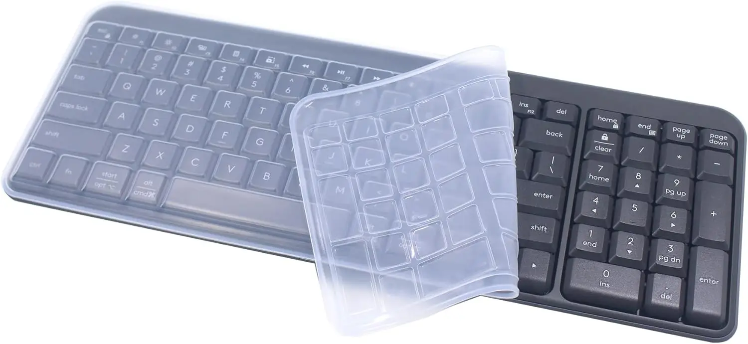Silicone Keyboard Cover Skin Compatible for Logitech K250 K251 Wireless Keyboard /MK250 Keyboard Combo (Clear)